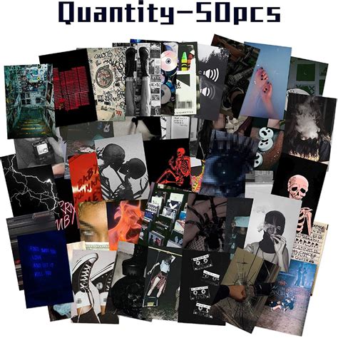 Aesthetic Wall Collage Kit 50pcs Grunge 50 Set 4x6 Inch Etsy
