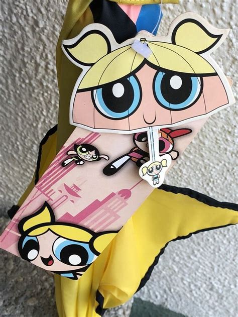 Powerpuff Girls Buttercup Umbrella Vintage Original Tags Cartoon