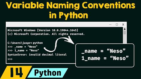 Variable Naming Conventions In Python Youtube