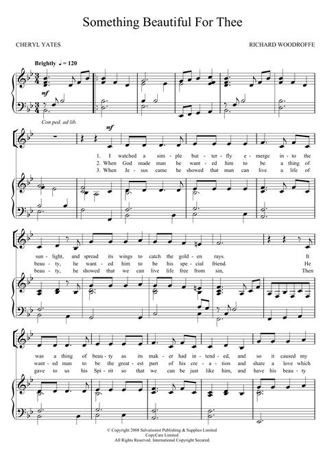 The Salvation Army Something Beautiful For Thee Sheet Music And Chords