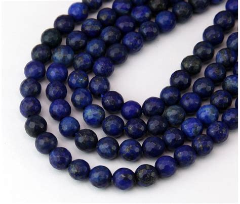 Lapis Lazuli Beads 6mm Faceted Round Golden Age Beads