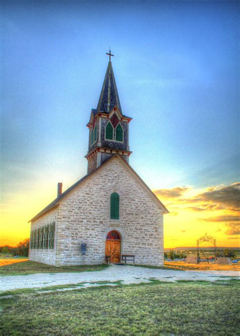 The Old Rock Church Cranfills Gap Texas Hdr Church Architecture
