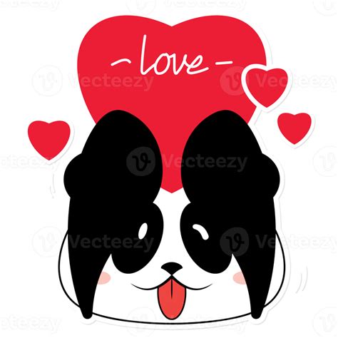 Panda Love Valentine Cartoon Cute 17189088 Png