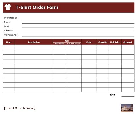 Free T Shirt Order Form Template Excel Google Sheets Pdf Bonfire Tyello Com