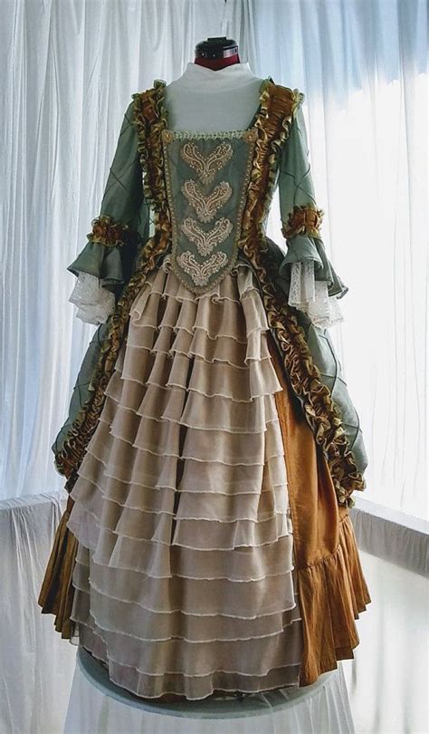 1700s Colonial Ballgown Etsy Ball Gowns Dresses Chiffon Ruffle
