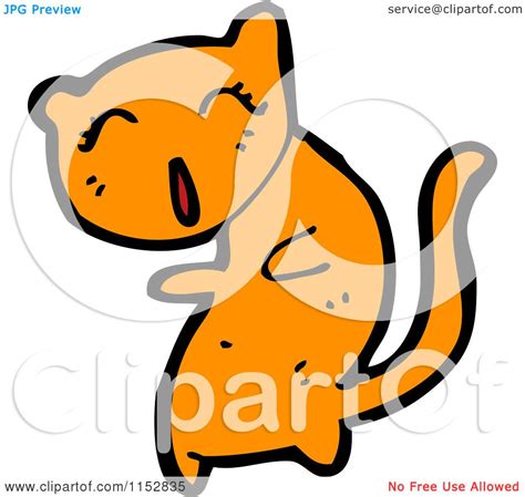 Cartoon Of A Ginger Cat Royalty Free Vector Illustration By Lineartestpilot 1152835
