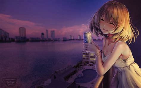Hình nền Anime cô gái trang phục Ven sông x ovenm Hình nền đẹp hd