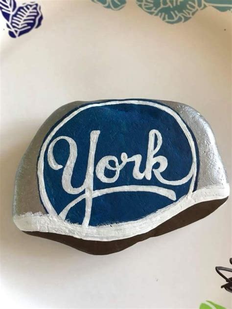 York Painted Rocks Trucker Hat Crafty York Rock Painting Canvas