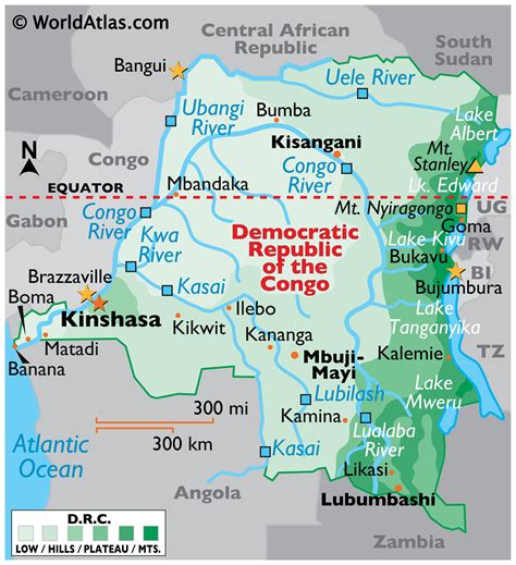 Democratic Republic Of The Congo Map Geography Of Democratic Republic
