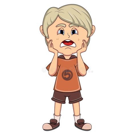 Little Boy Sad Cartoon Stock Vector Illustration Of Person 83114966