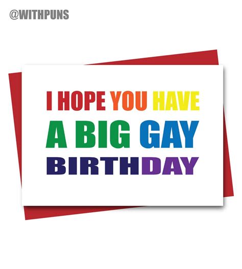 Funny Gay Birthday Card Funny Gay Happy Birthday Card Card Etsy