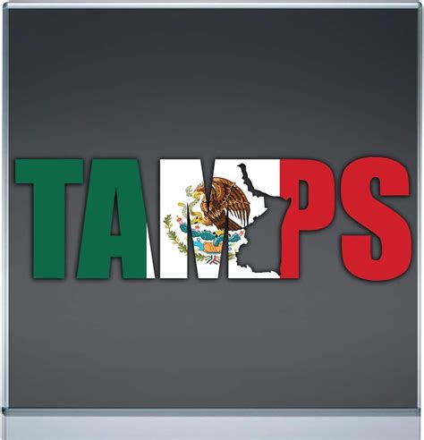 Tamps Tamaulipas Decal Calcomania Mapa Mexico Full Color 12x37