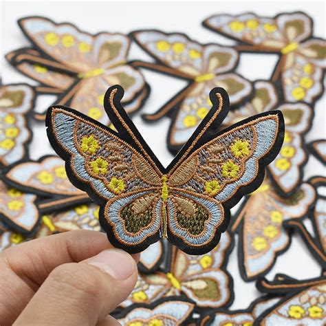5pcslot Cartoon Butterflies Patches Diy Stickers For Clothing Iron On