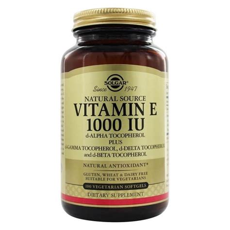 Vitamin E D Alpha Tocopherol 1000 Iuvitamin E Provides Nutritional Support For The