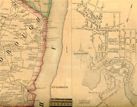 Ulster County New York 1854 Old Wall Map Reprint With Etsy