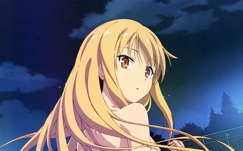 Download Long Hair Blonde Orange Eyes Face Mashiro Shiina Anime