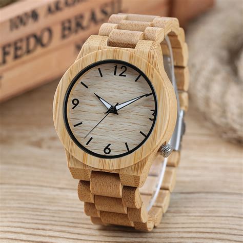 unistar unique design luxury nature bamboo wooden quartz watches with wood band best father s