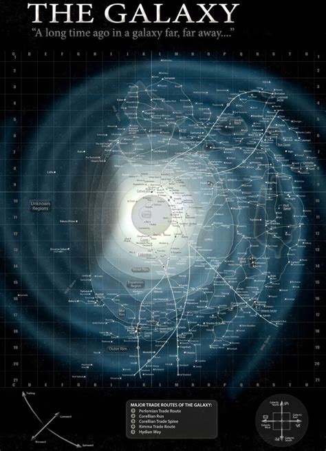 Galactic Map with Wookieepedia accurate coordinate grid | Star wars ...
