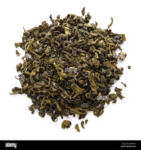 Dry Oolong Tea Leaves Isolated On White Background Fermented Chinese