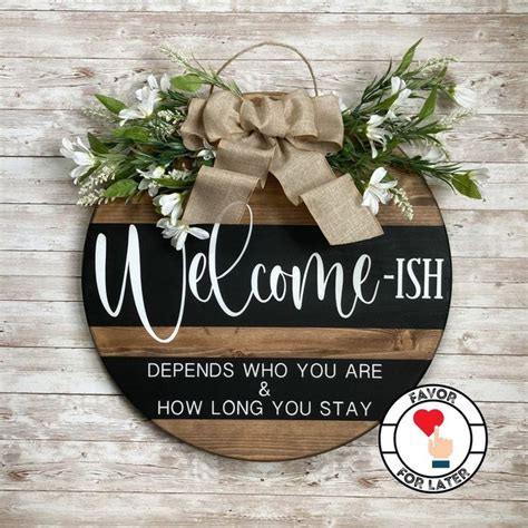 Funny Door Sign Unique Housewarming T Fun Welcome Sign Etsy
