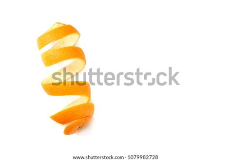 Fresh Orange Peel Isolated On White Stock Photo Edit Now 1079982728