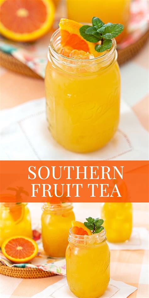 Fruit Tea Served In Mason Jars With Mint Garnish Refreshing Drinks