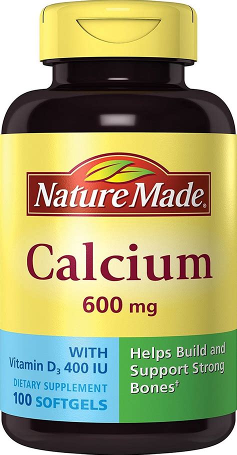 Buy Calcium With Vitamin D 400 Iu 600 Mg 100 Sgels Nature Made Uk Delivery