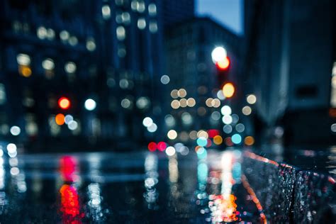 City Rain Blur Bokeh Effect Hd Photography 4k Wallpapers Images