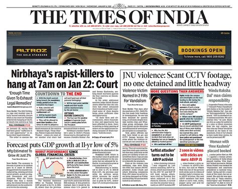 Newspaper Headlines: Nirbhaya's Rapist-Killers To Hang At 7 am On ...