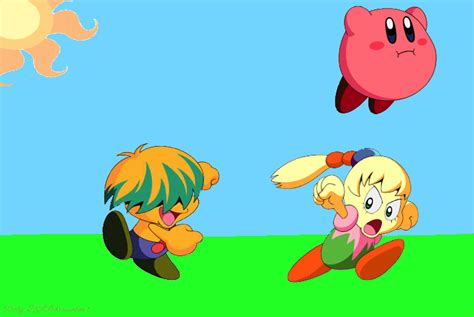 Kirby Tiff And Tuff 5 Playing In The Front Yard By Fluffy Poyos On