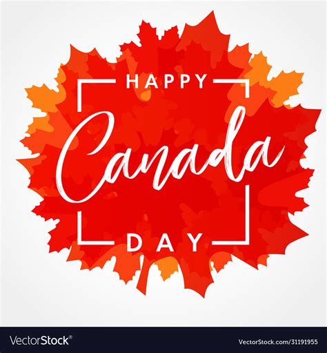 Happy Canada Day Maple Leaf Banner Royalty Free Vector Image