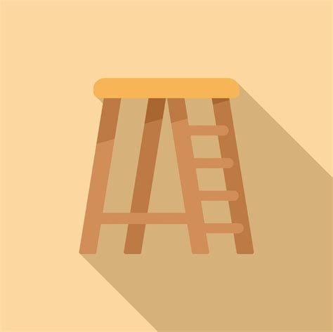 Icono De Herramienta Escalera Vector Plano Escalera De Madera Aluminio