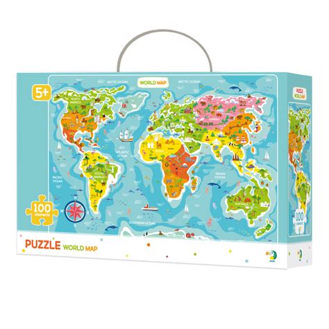 Map Of The World 100 Piece Puzzle Purple Cow Toys