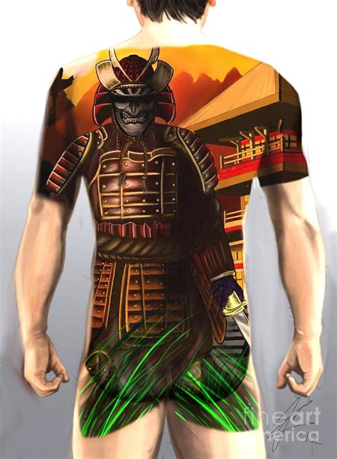Also, a common thing is to draw lotus or sakura flowers and women in national costumes. Samurai bodysuit tattoo Digital Art by Jeremy Tan