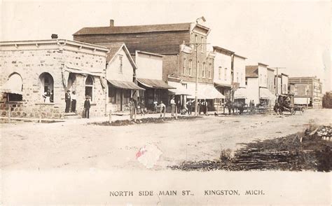 Kingston Michigan North Side Main Street Real Photo Antique Postcard