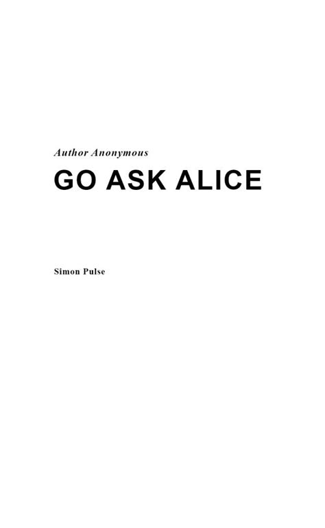Go Ask Alice Beatrice Sparks P Global Archive Voiced Books