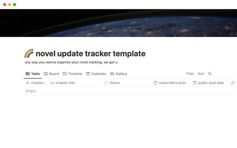 Novel Tracker | Notion Template