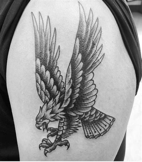 Traditional Eagle Traditional Tattoo Black And Grey Black And Grey