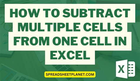 How To Subtract Multiple Cells From One Cell In Excel