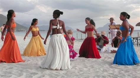Mauritius Women Performing Their Traditional Sega Dance Beautiful