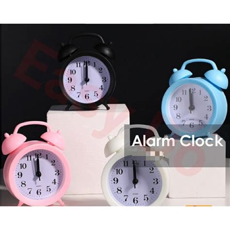 Round Alarm Clock Desktop Table Bedside Clocks Kids Adults Travel