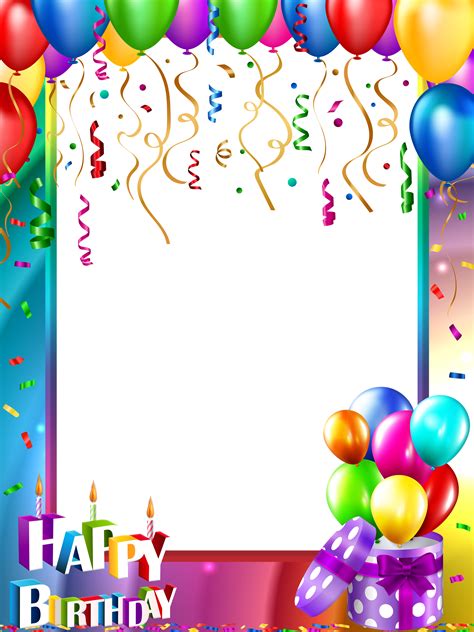 All png images can be used for personal use unless stated otherwise. Happy Birthday PNG Transparent Frame | Gallery ...