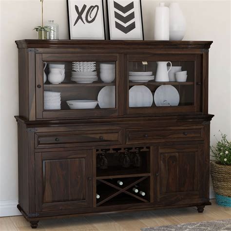 Buffet and hutch sets (4) brand. Oklahoma Farmhouse Traditional Rosewood Dining Room Buffet ...