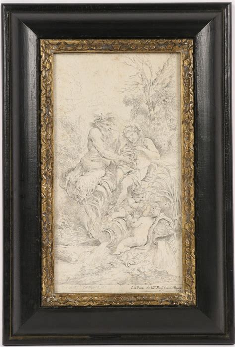 Lot Detail Old Master Engraving Pan And Nymph With Putti