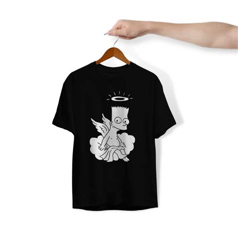 camiseta unissex algodão personalizado estampa bart simpsons r 80 00 cor preto confortavel