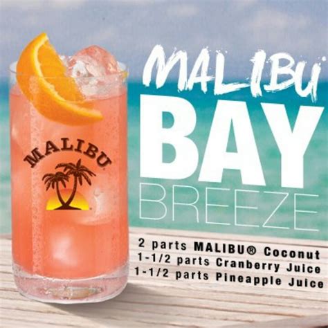 Malibu cocktails rum malibu malibu sunset cocktail recipe sunset drink easy cocktails malibu mixed drinks malibu sunrise vodka cocktails refreshing cocktails. Malibu Bay Breeze Recipe