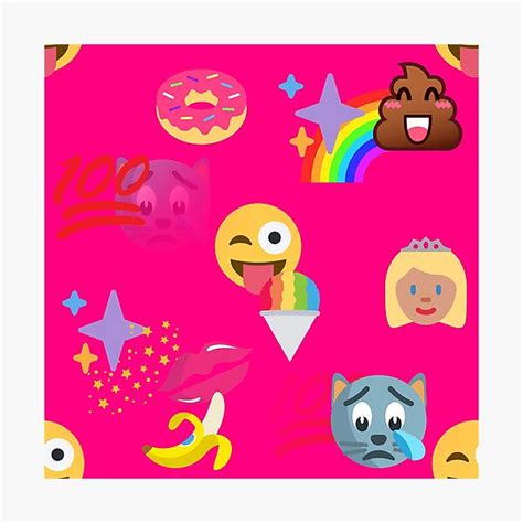 hot pink emoji photographic print by gossiprag redbubble