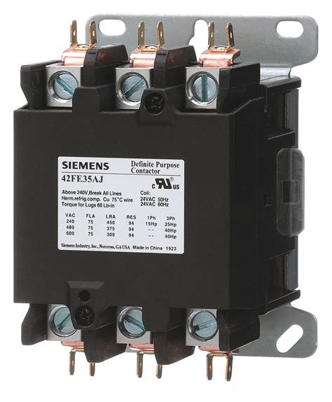 Siemens 42fe35ag Siemens Definite Purpose Magnetic Contactor 3 Poles