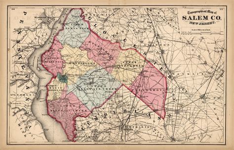 Topographical Map Of Salem Co New Jersey Art Source International