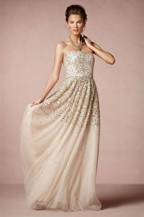 Gold Sparkle Wedding Dress By Bhldn